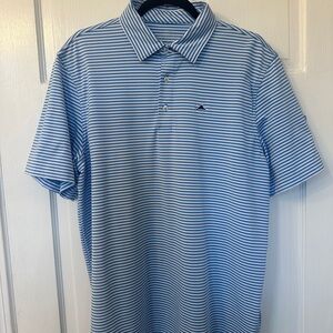 Vineyard Vines Light Blue and White Striped Polo (Limited Edition, Large)